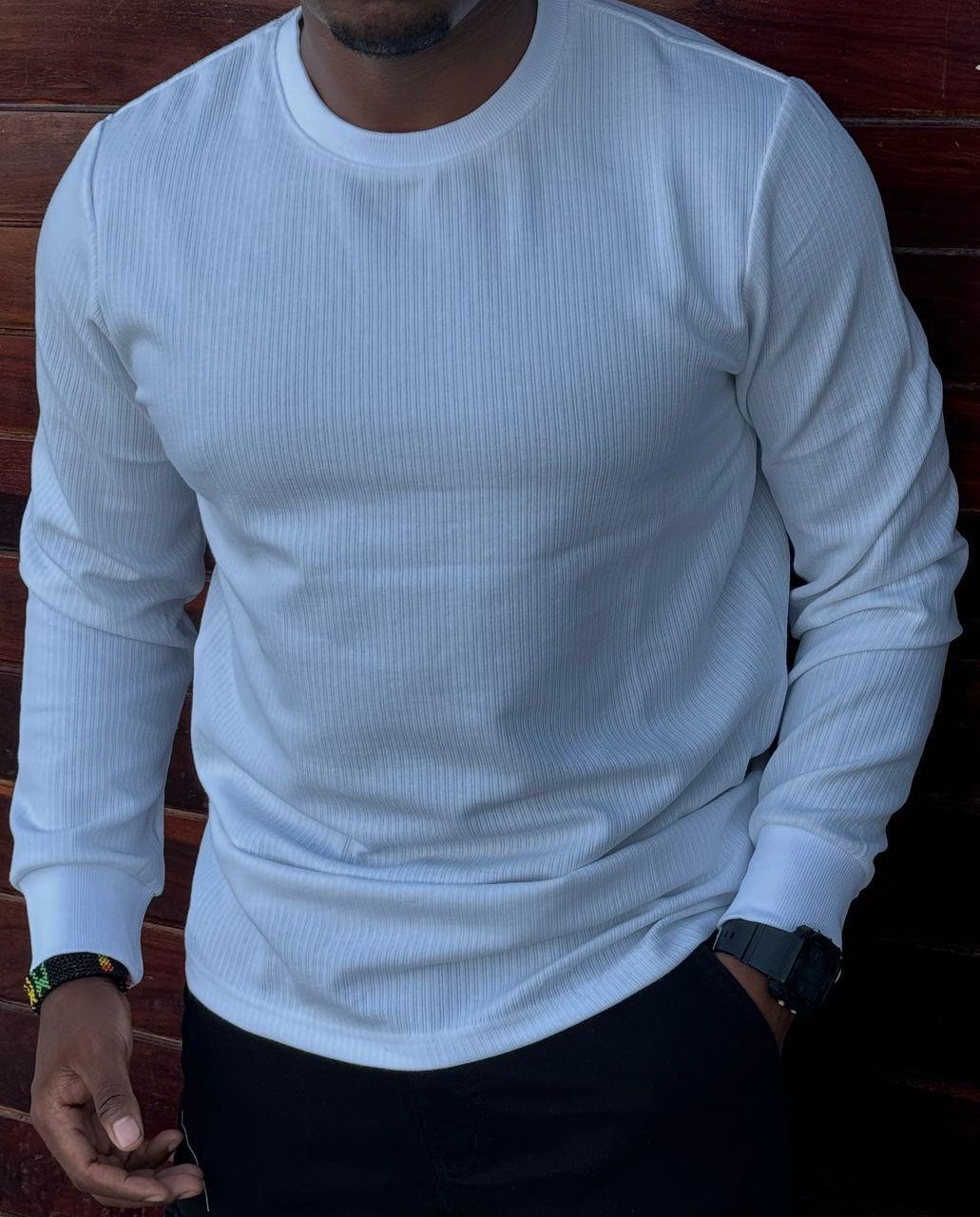 Ribbed Crew Neck  T-shirt.