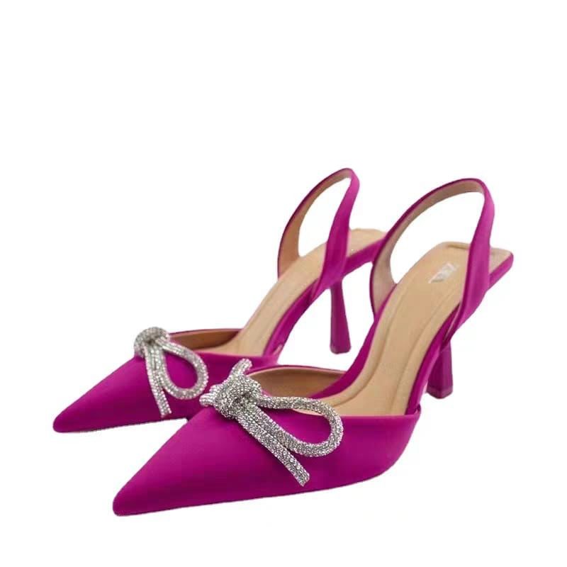Rhinestone Bow Heels.